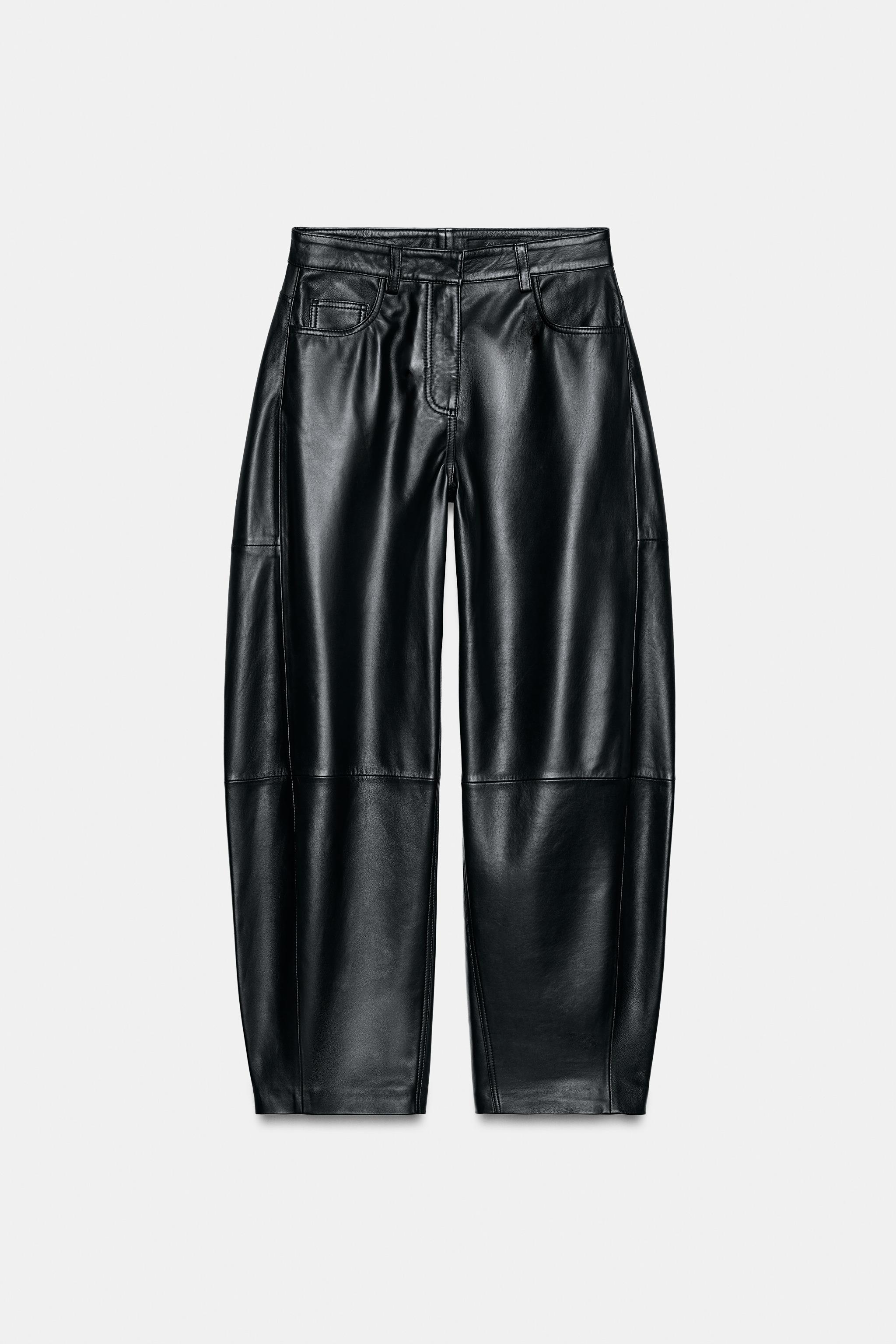 ZW COLLECTION LIMITED EDITION LEATHER BARREL PANTS